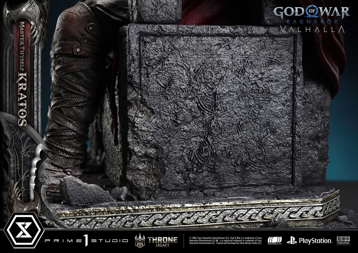 Throne Legacy God of War Series Statue 1/3 Ragnarok Master Thyself Kratos  67 cm