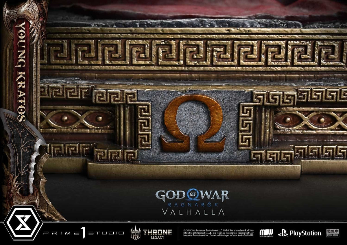 Throne Legacy God of War Series Statue 1/3 Ragnarok Young Thyself Kratos 91 cm