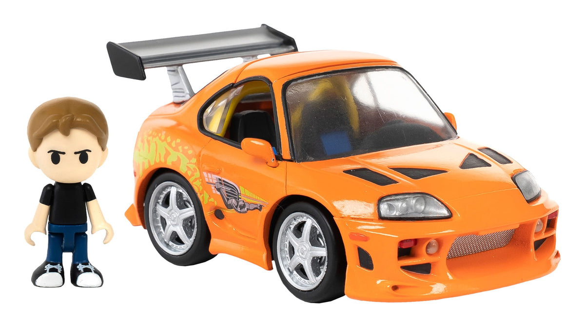 Fast &amp; Furious Q-Village Vehicle with mini-figure Toyota Supra JZA80 9 cm