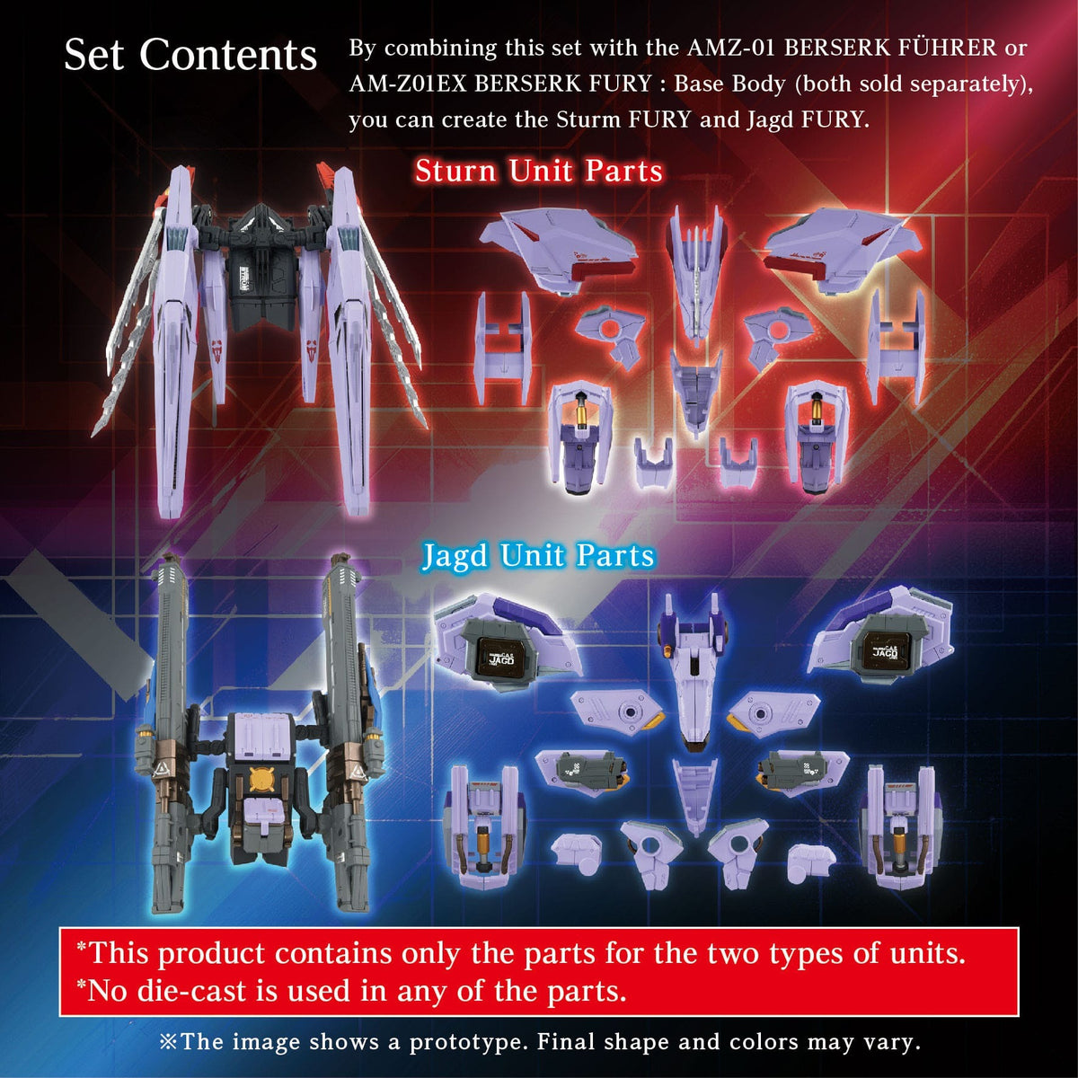 Zoids Model Kit Accesoory Set AM-Z01CP Berserk Fury Sturm &amp; Jagd Unit