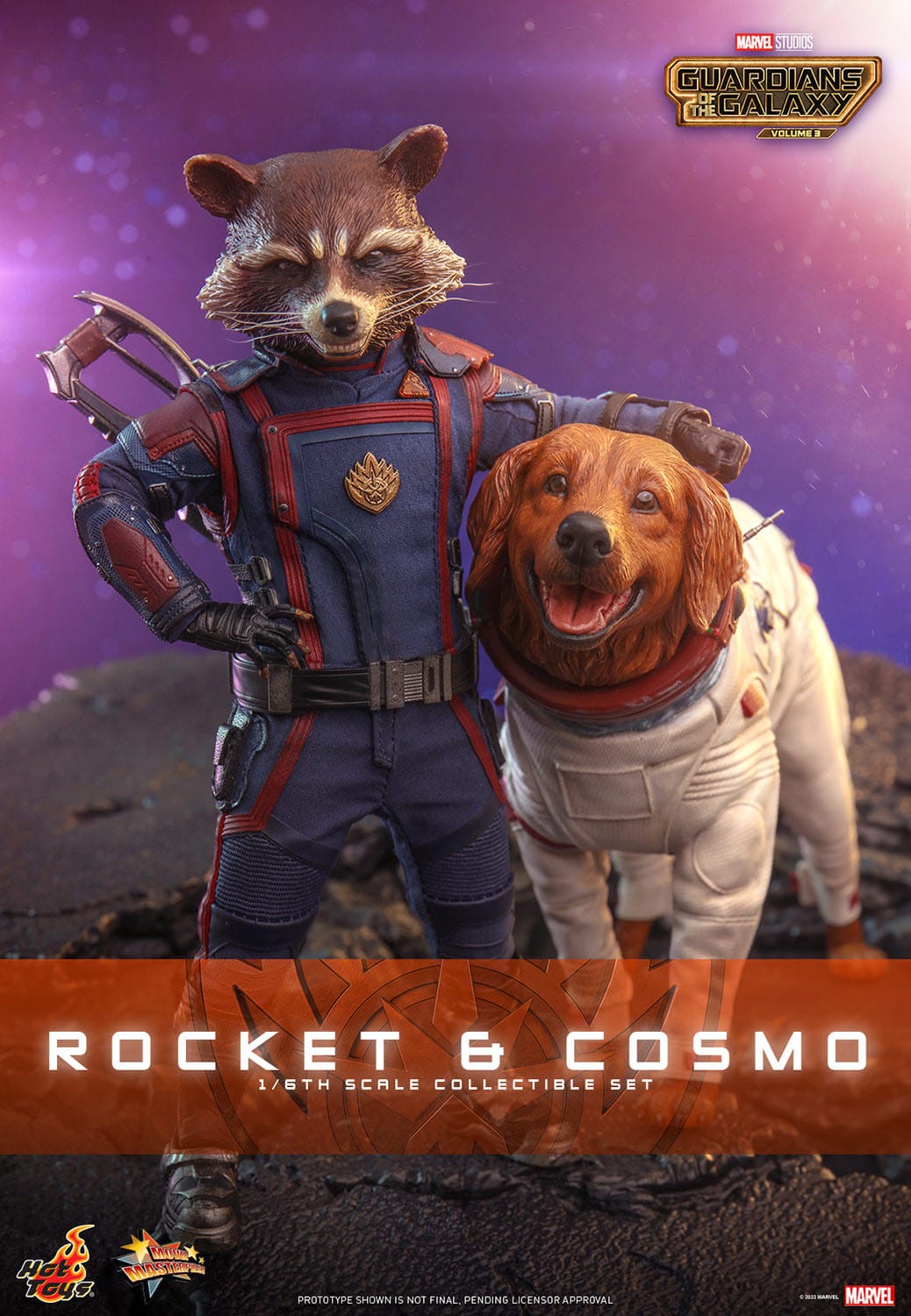 Guardians of the Galaxy Vol. 3 Movie Masterpiece 1/6 Rocket & Cosmo 16 cm