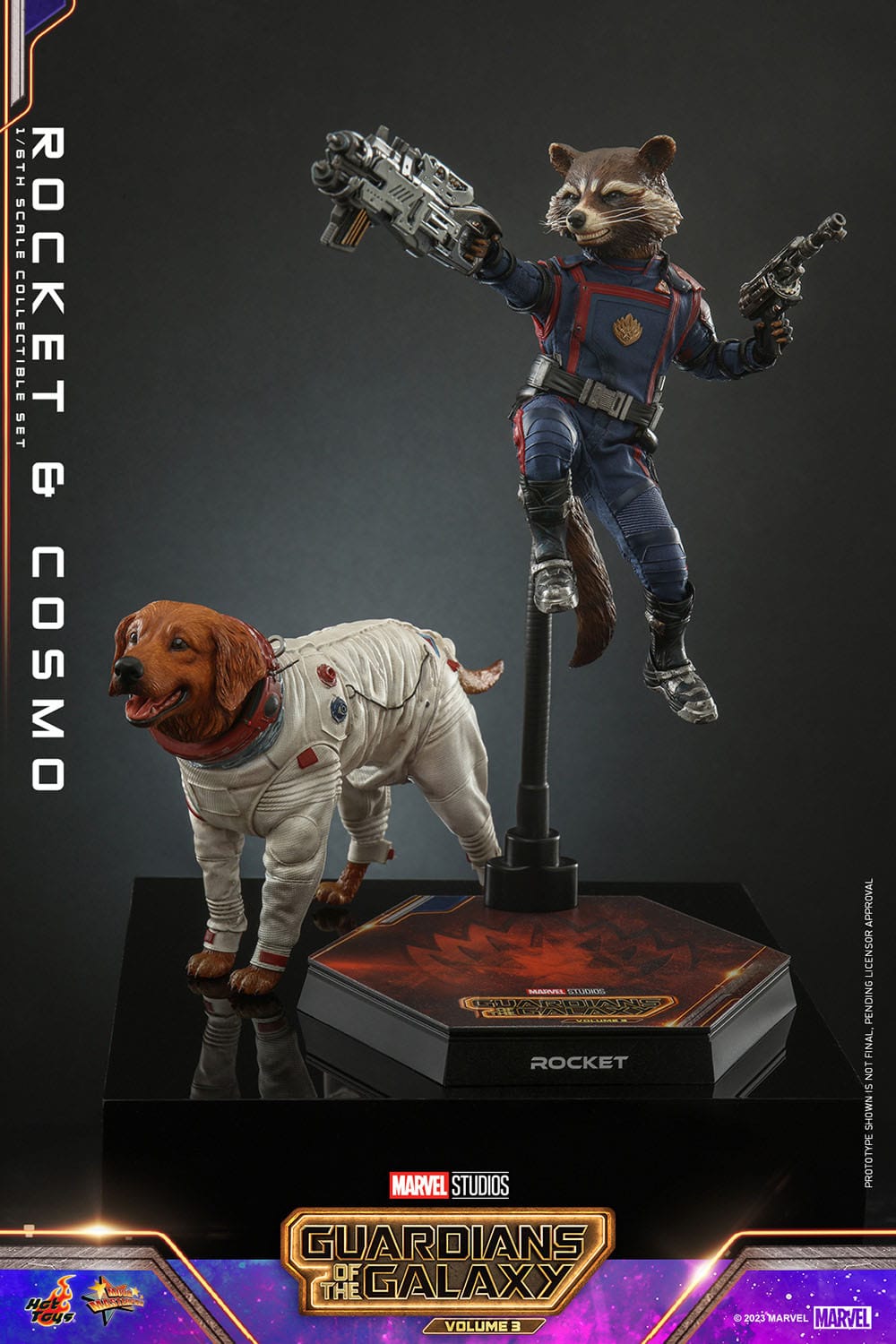 Guardians of the Galaxy Vol. 3 Movie Masterpiece 1/6 Rocket & Cosmo 16 cm