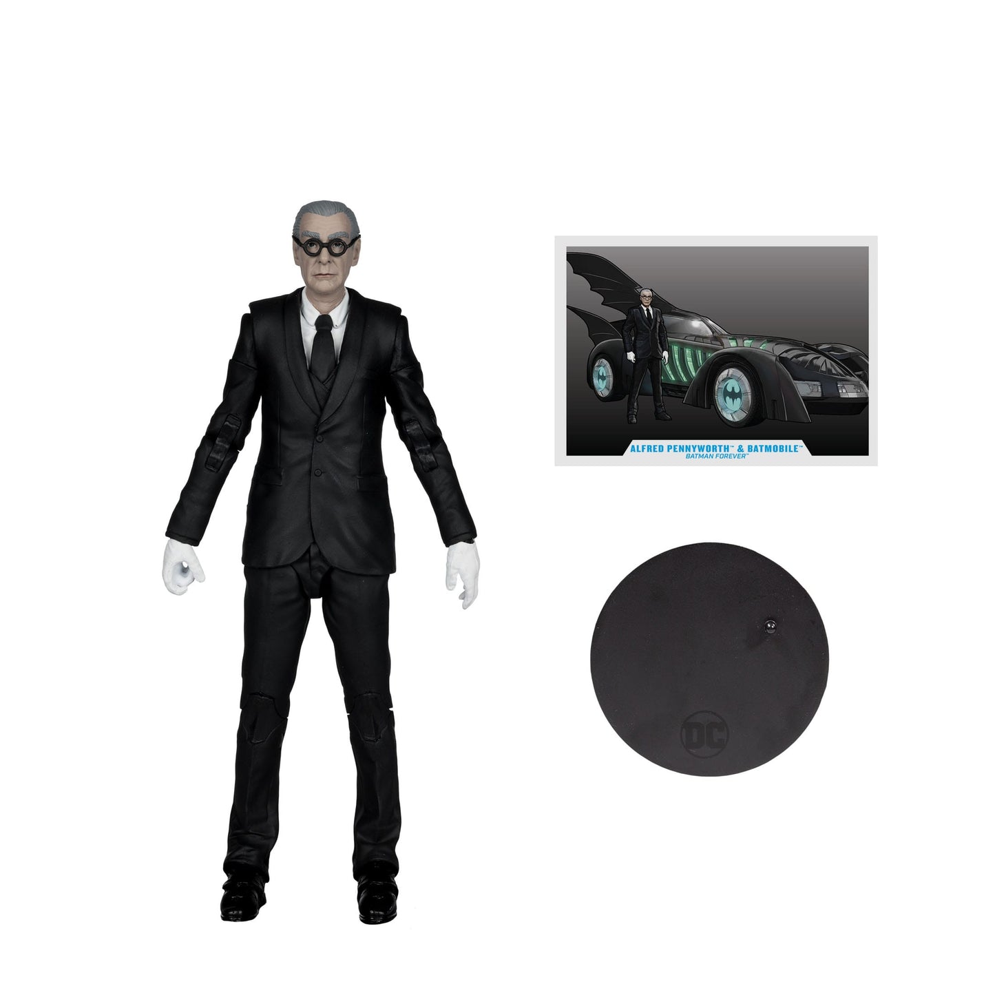 Alfred Pennyworth & Batmobile (Gold Label) 79 cm Batman Forever DC Multiverse Action Figure with Vehicle