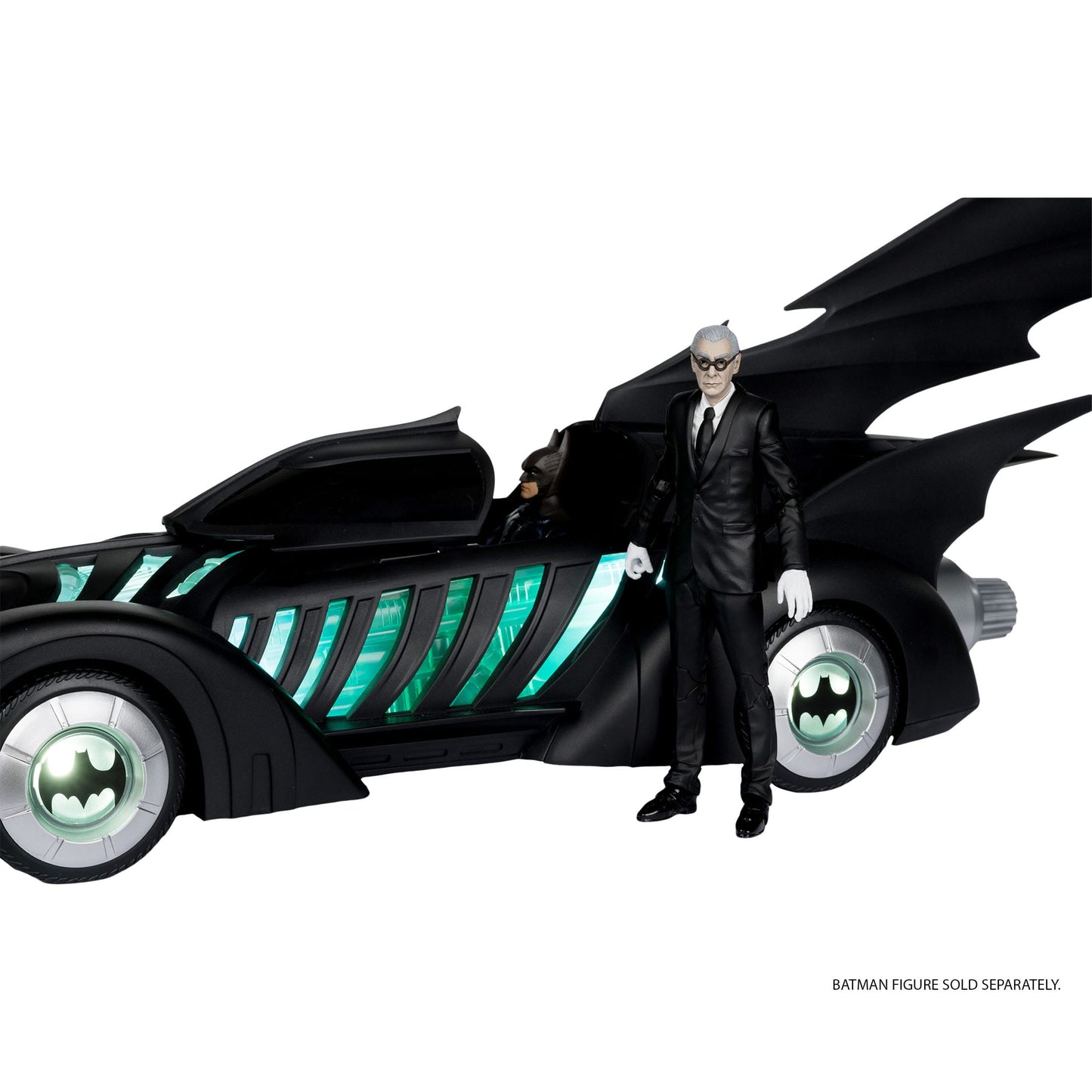 Alfred Pennyworth & Batmobile (Gold Label) 79 cm Batman Forever DC Multiverse Action Figure with Vehicle