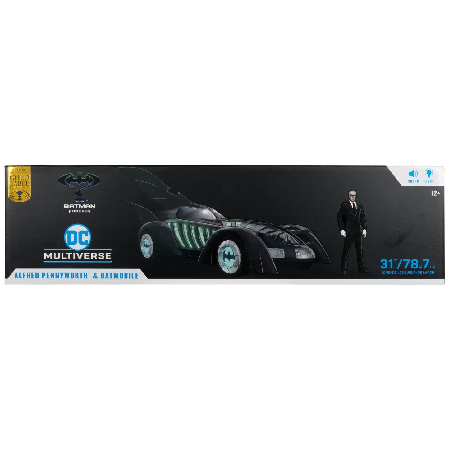 Alfred Pennyworth & Batmobile (Gold Label) 79 cm Batman Forever DC Multiverse Action Figure with Vehicle