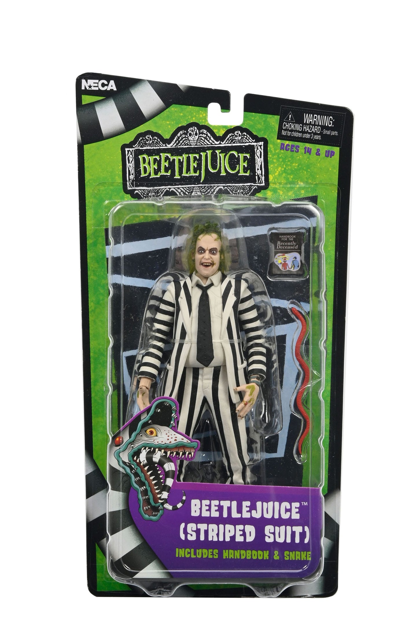 Beetlejuice 1988 Black and White Striped Suit Action Figure 18 cm
