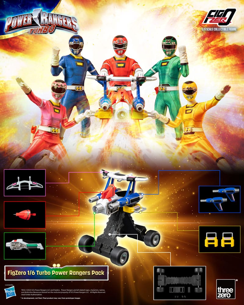 Power Rangers Turbo FigZero Action Figures 1/6 5-Pack Turbo Power Rangers 30 cm