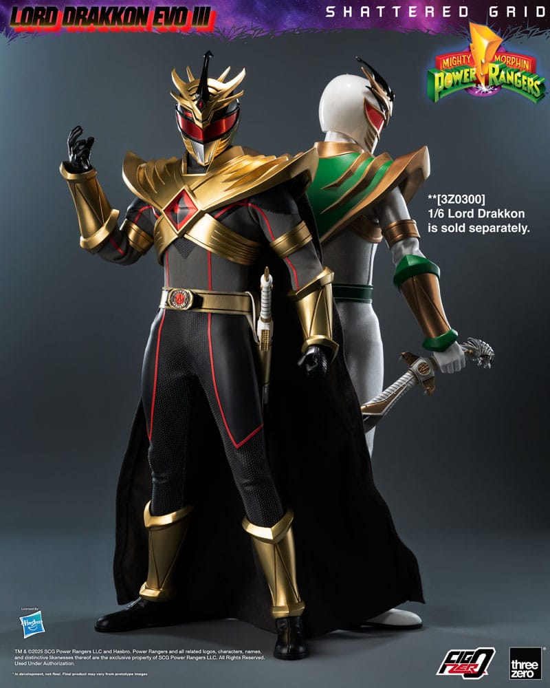 Mighty Morphin Power Rangers Shattered Grid FigZero Action Figure 1/6 Lord Drakkon Evo III 30 cm