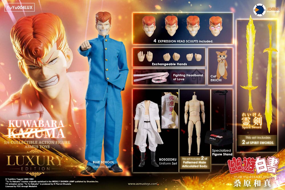 Yu Yu Hakusho Action Figure 1/6 Kazuma Kuwabara (Luxury Version) 30 cm