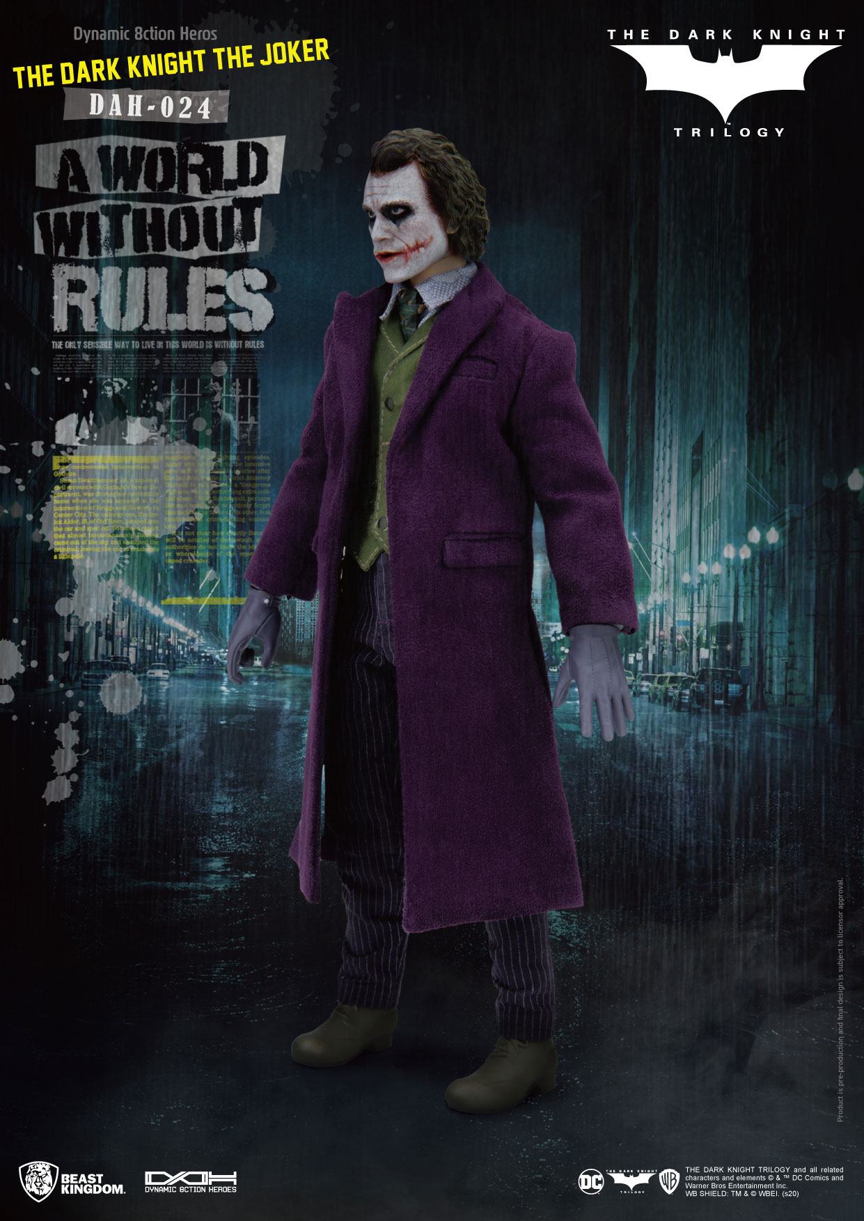 Batman The Dark Knight Dynamic 8ction Heroes Action Figure 1/9 The Joker 21 cm