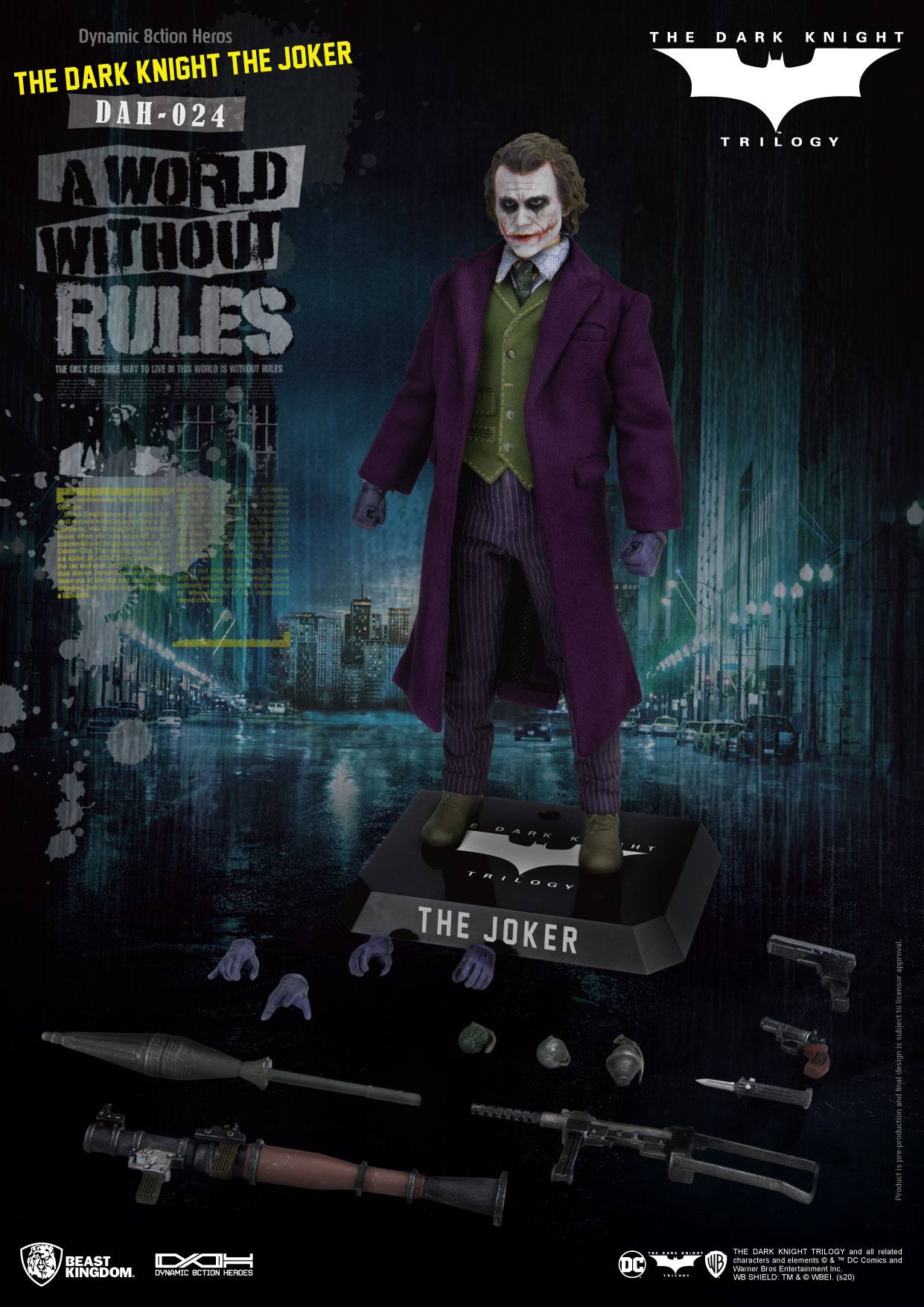 Batman The Dark Knight Dynamic 8ction Heroes Action Figure 1/9 The Joker 21 cm