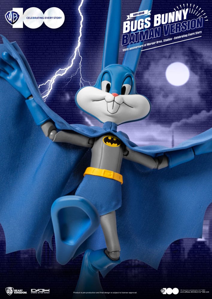 Warner Brothers Dynamic 8ction Heroes Action Figure 1/9 100th Anniversary of Warner Bros. Studios Bugs Bunny Batman Ver. 17 cm