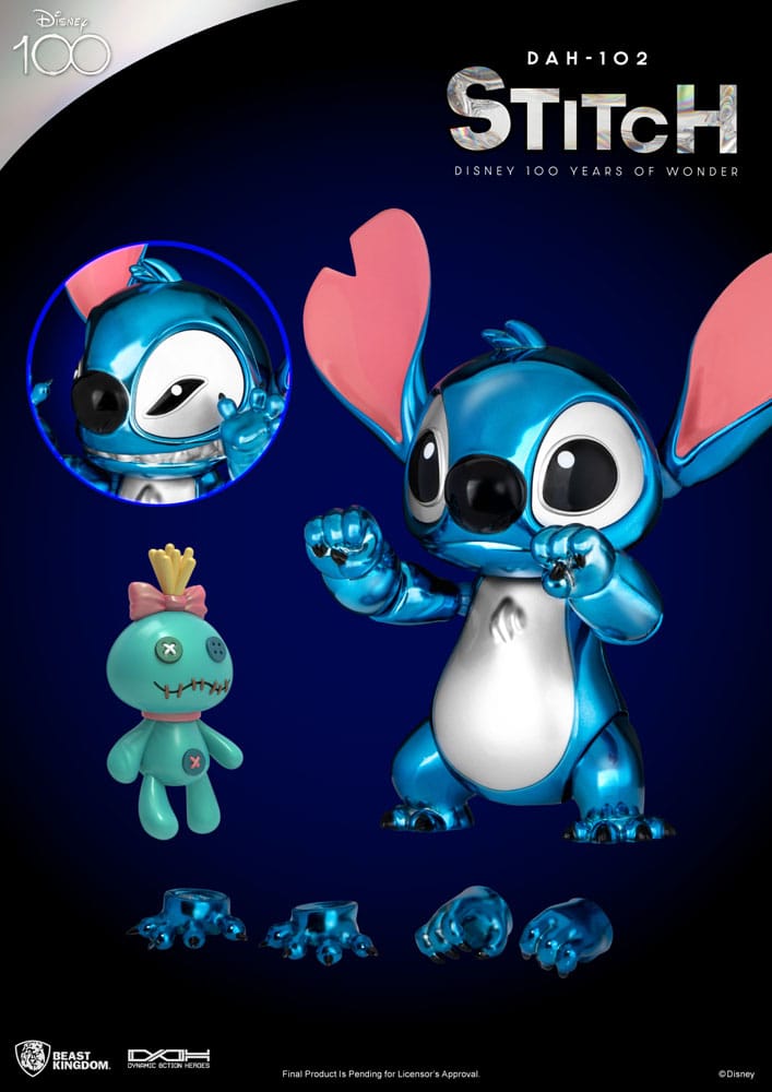 Disney 100 Years of Wonder Dynamic 8ction Heroes Action Figure 1/9 Stitch (Lilo &amp; Stitch) 16 cm