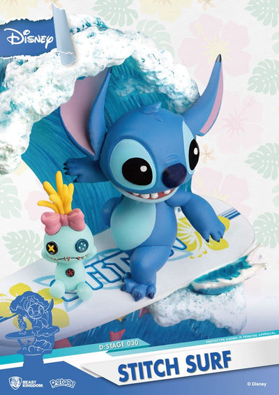 Disney Summer Series D-Stage PVC Diorama Stitch Surf 15cm
