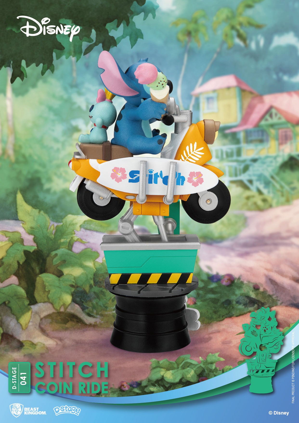 Disney D-Stage PVC Diorama Stitch Coin Ride 16 cm