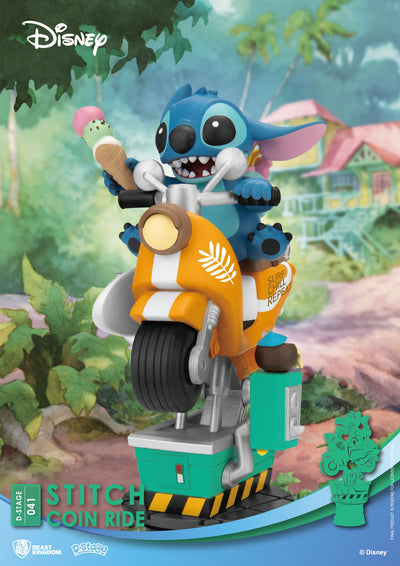 Disney D-Stage PVC Diorama Stitch Coin Ride 16 cm