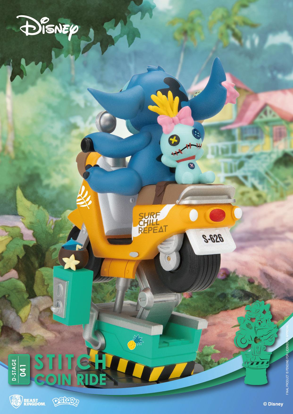 Disney D-Stage PVC Diorama Stitch Coin Ride 16 cm