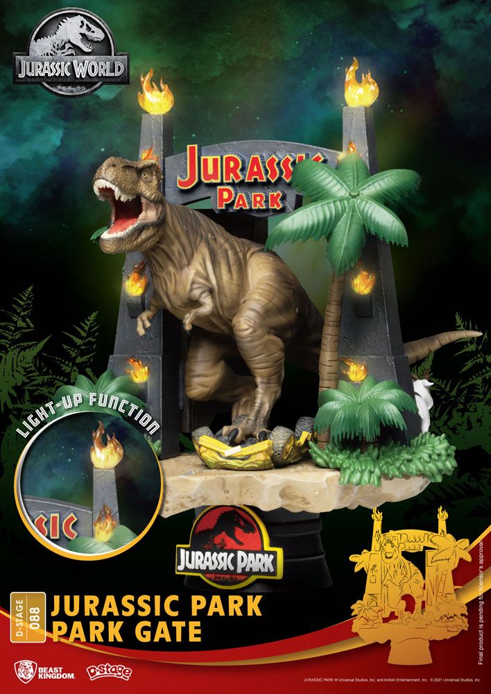 Jurassic Park D-Stage PVC Diorama Park Gate 15 cm reproduction