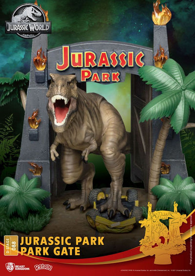 Jurassic Park D-Stage PVC Diorama Park Gate 15 cm reproduction