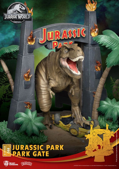 Jurassic Park D-Stage PVC Diorama Park Gate 15 cm reproduction