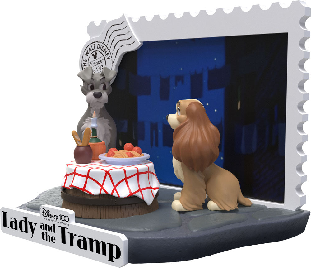 Disney 100th Anniversary D-Stage PVC Diorama Lady And The Tramp 12 cm - Damaged packaging