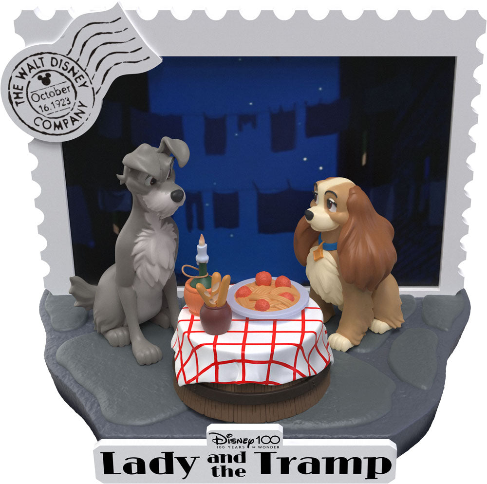 Disney 100th Anniversary D-Stage PVC Diorama Lady And The Tramp 12 cm - Damaged packaging