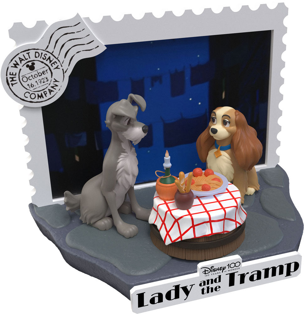 Disney 100th Anniversary D-Stage PVC Diorama Lady And The Tramp 12 cm - Damaged packaging