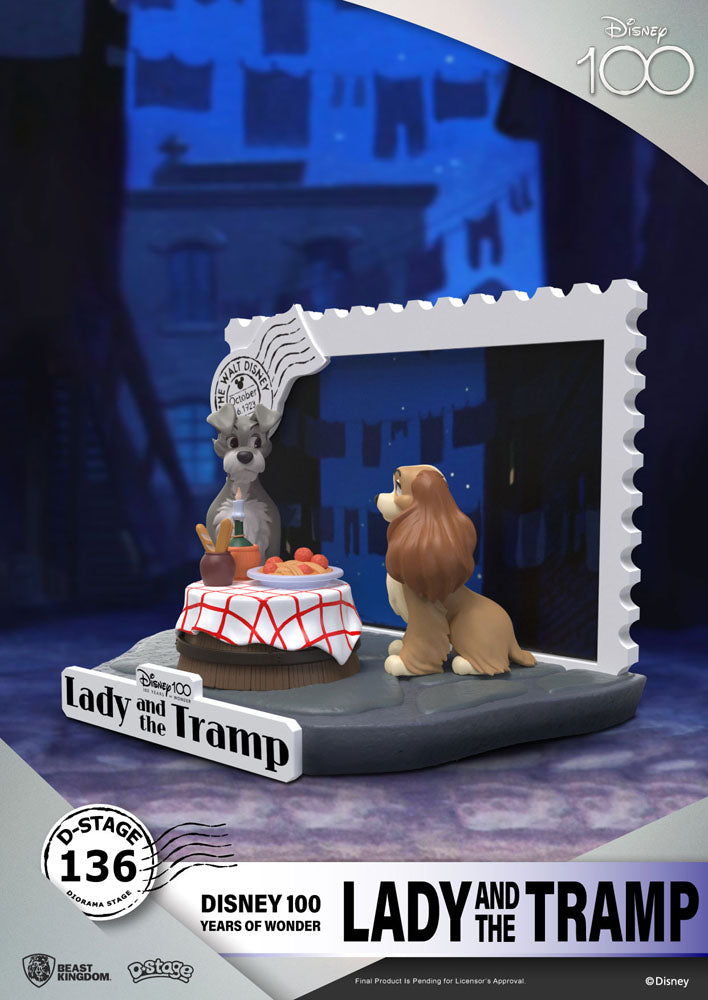 Disney 100th Anniversary D-Stage PVC Diorama Lady And The Tramp 12 cm - Damaged packaging