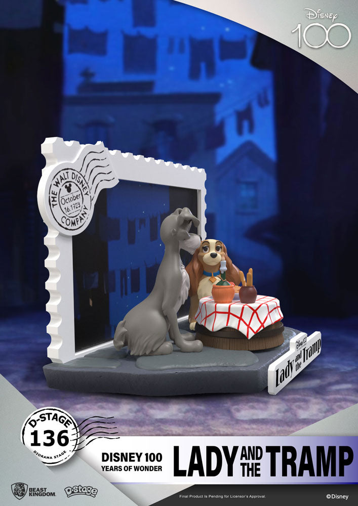 Disney 100th Anniversary D-Stage PVC Diorama Lady And The Tramp 12 cm - Damaged packaging