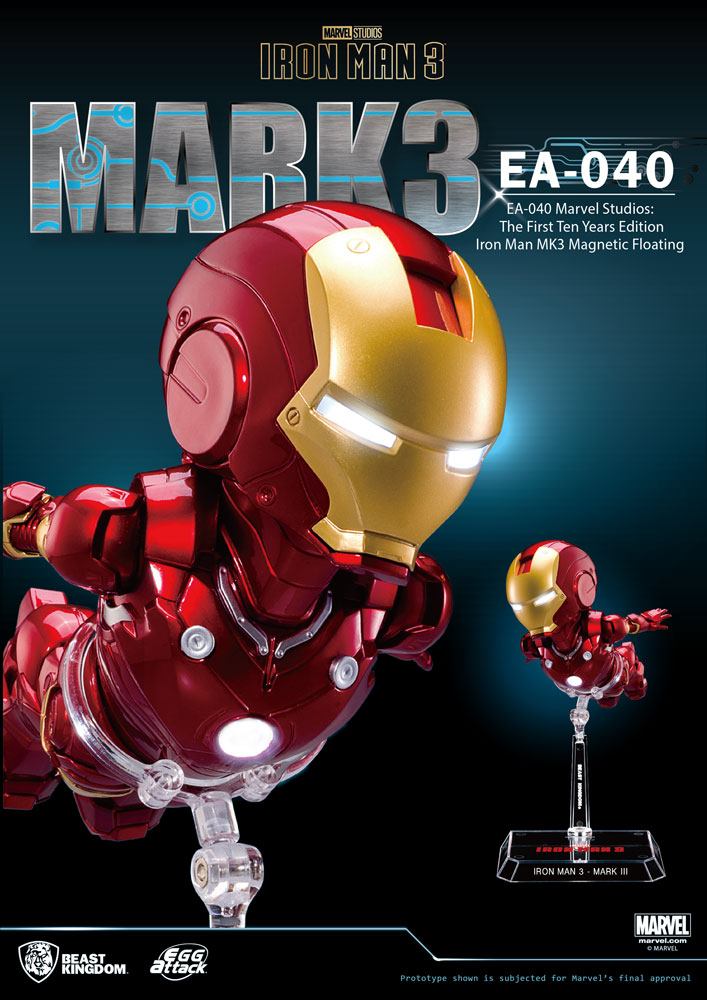 Iron Man 3 Egg Attack Floating Model Iron Man Mark III 16 cm