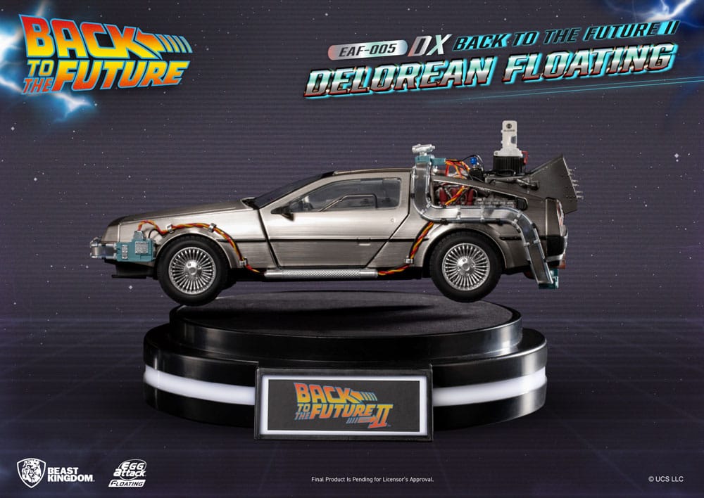 Back to the Future Egg Attack Floating Statue Back to the Future II DeLorean Deluxe Version heo EU Exclusive 20 cm