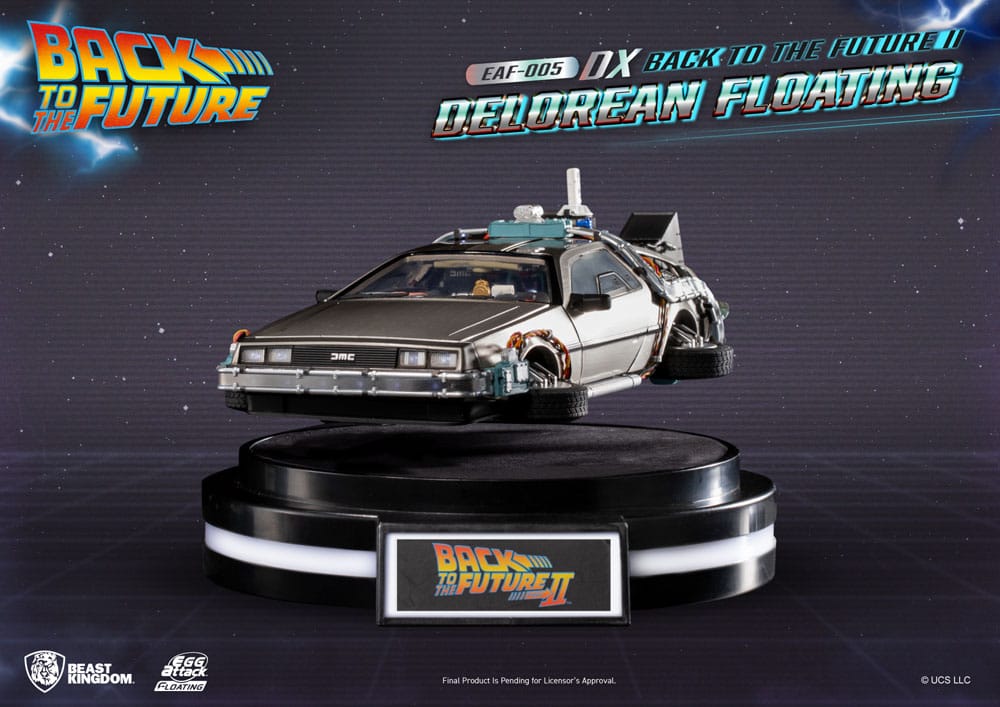 Back to the Future Egg Attack Floating Statue Back to the Future II DeLorean Deluxe Version heo EU Exclusive 20 cm