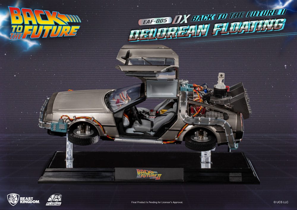 Back to the Future Egg Attack Floating Statue Back to the Future II DeLorean Deluxe Version heo EU Exclusive 20 cm