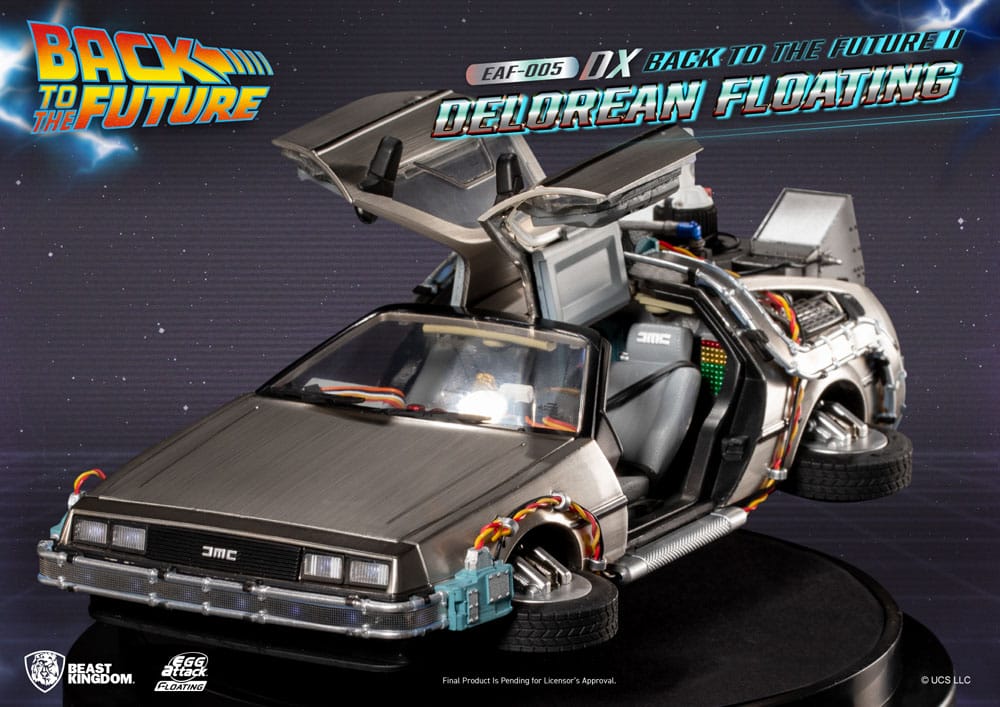 Back to the Future Egg Attack Floating Statue Back to the Future II DeLorean Deluxe Version heo EU Exclusive 20 cm