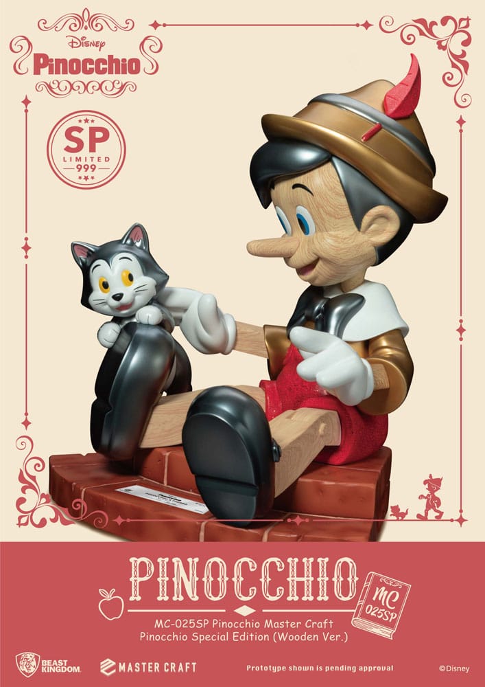 Disney Master Craft Statue Pinocchio Wooden Ver. Special Edition 27 cm