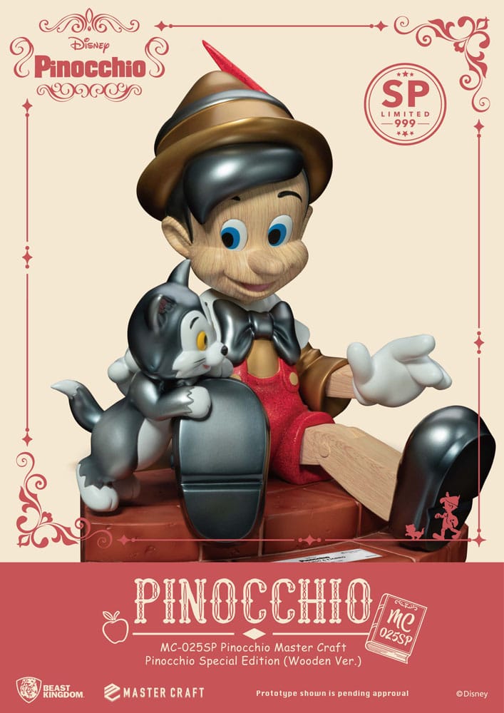 Disney Master Craft Statue Pinocchio Wooden Ver. Special Edition 27 cm