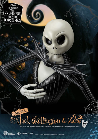 Nightmare before Christmas Master Craft Statue Jack Skellington &amp; Zero 39 cm
