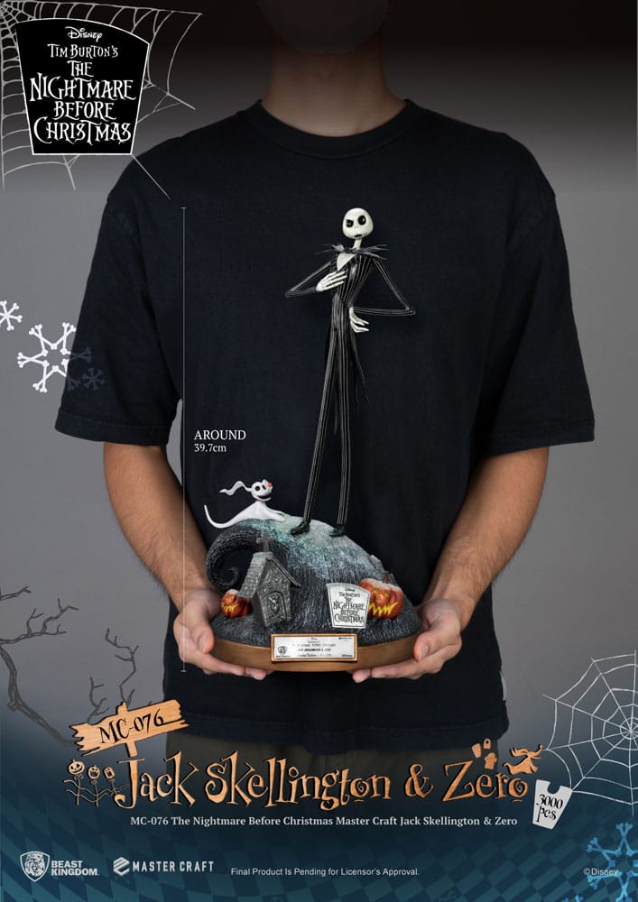 Nightmare before Christmas Master Craft Statue Jack Skellington & Zero 39 cm