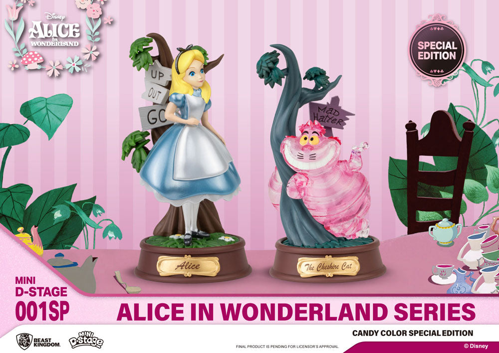 Alice in Wonderland Mini Diorama Stage Statues 2-pack Candy Color Special Edition 10 cm