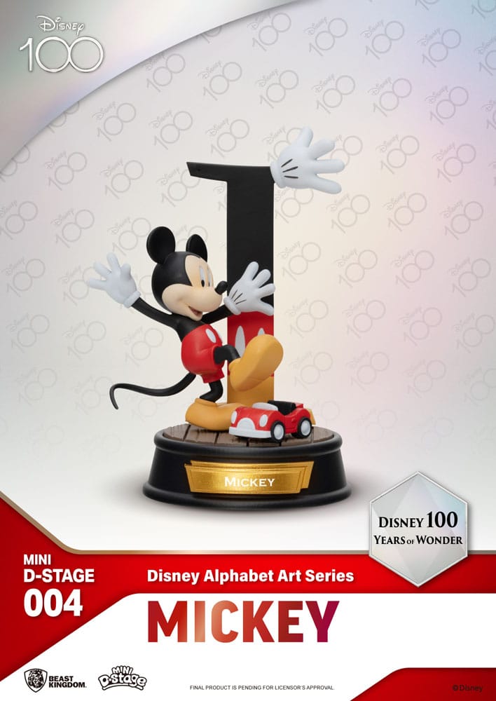 Disney Mini Diorama Stage Statues 6-pack 100 Years of Wonder-Disney Alphabet Art 10 cm - Damaged packaging