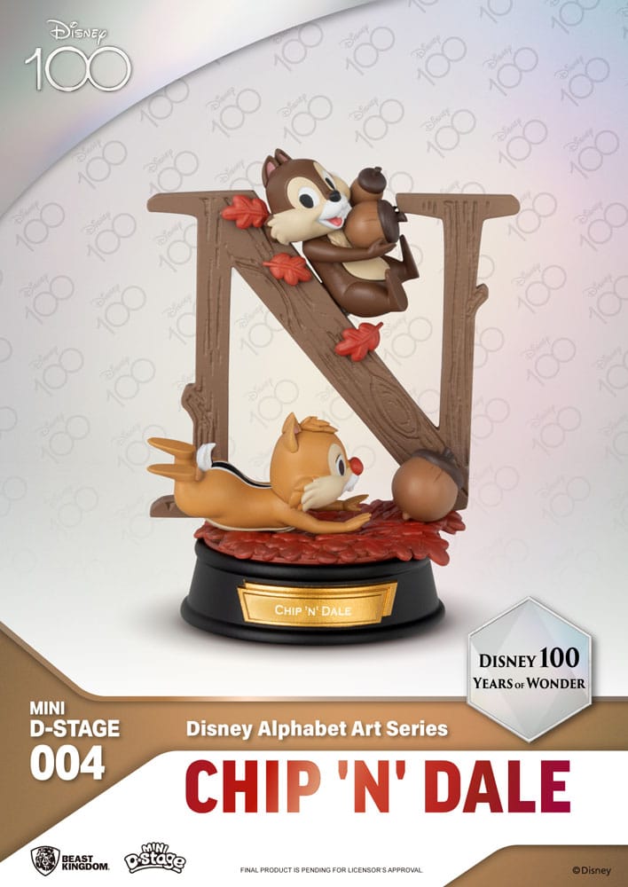 Disney Mini Diorama Stage Statues 6-pack 100 Years of Wonder-Disney Alphabet Art 10 cm - Damaged packaging