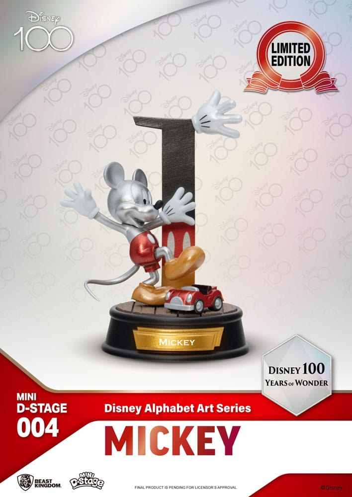 Disney Mini Diorama Stage Statues 6-pack 100 Years of Wonder-Disney Alphabet Art 10 cm - Damaged packaging