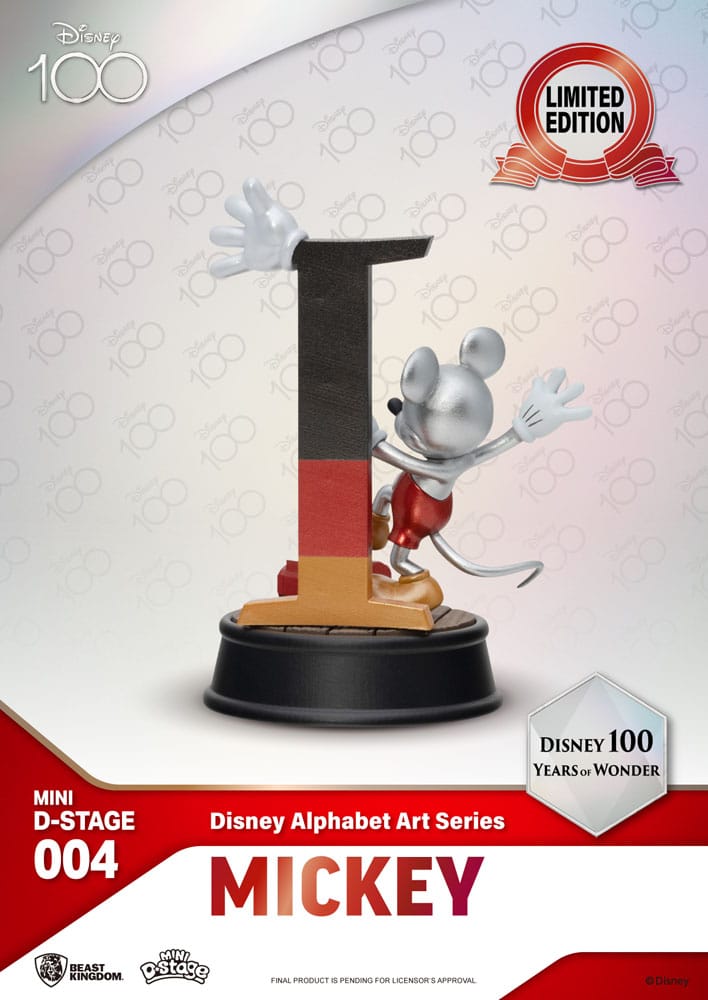 Disney Mini Diorama Stage Statues 6-pack 100 Years of Wonder-Disney Alphabet Art 10 cm - Damaged packaging
