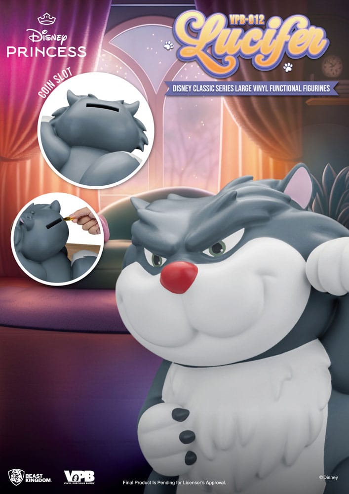 Cinderella Piggy Vinyl Bank Lucifer 33 cm