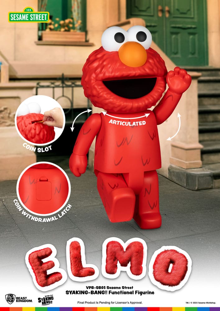 Sesame Street Syaking Bang Vinyl Piggy Bank Elmo 47 cm