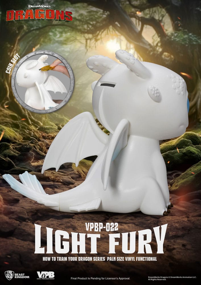 How To Train Your Dragon Piggy Vinyl Bank Light Fury 12 cm