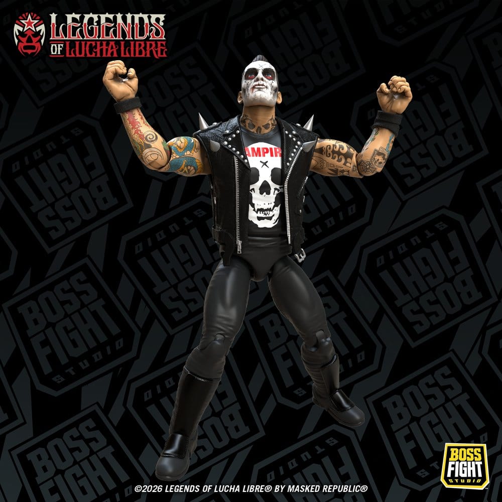 Legends of Lucha Libre Fanaticos Action Figure Vampiro Coffin Box Resurrected 15 cm