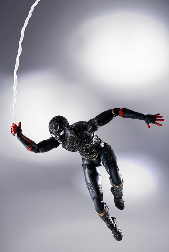 Spider-Man: No Way Home S.H. Figuarts Action Figure Spider-Man Black & Gold Suit (Special Set) 15 cm