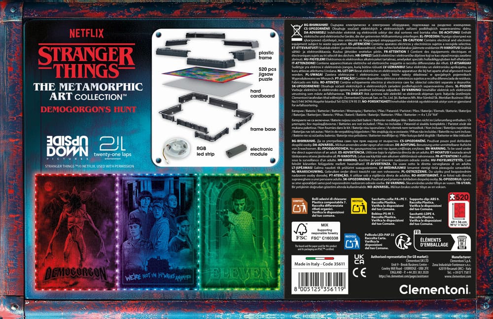 Stranger Things Metamorphic Art Collection Jigsaw Puzzle with Light-Up Effect Demogorgon (520 pieces)