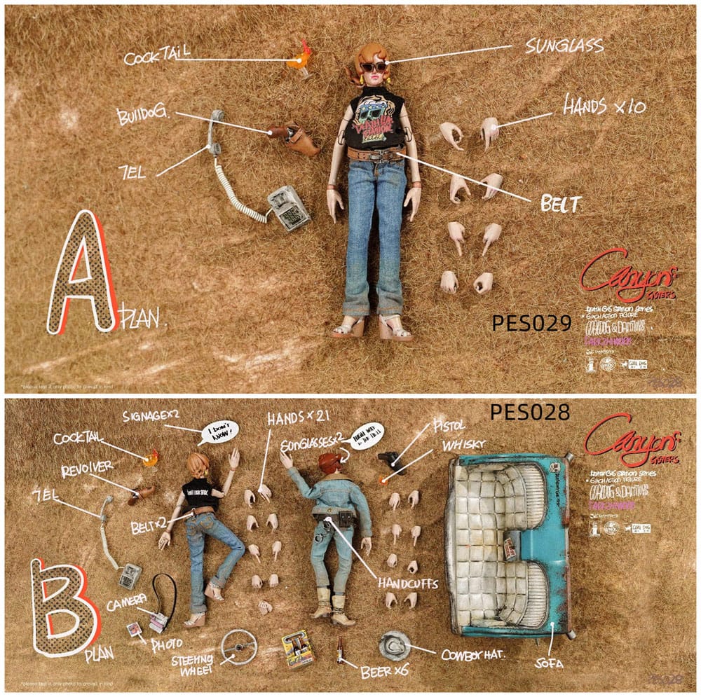 Death Gas Station Series Action Figures Canyon Sisters: Mrs. T &amp; Ms. L 15 cm